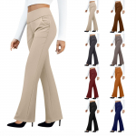 Naiste joogap&uuml;ksid, vabaajap&uuml;ksid, taskutega p&uuml;ksid, k&otilde;rge v&ouml;&ouml;kohaga XXL khaki