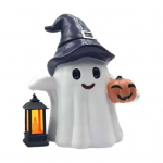 P&auml;ikesepaneeliga armas kummitus kuju Halloweeni lauakaunistus ilmastikukindel k&auml;sitsi valmistatud vaigust k&otilde;rvitsakummituse figuur valgusega B