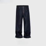 RogueWave High Street Cleanfit Tumesinised teksap&uuml;ksid meestele ja naistele Sirged Vintage Vabaaja Denim-p&uuml;ksid M black