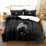 3D prinditud Death Note anime voodipesukomplekt poistele t&uuml;drukutele &uuml;hekohaline kahekohaline kuninglik suurus tekikate padjap&uuml;&uuml;r voodi poisid t&auml;iskasvanud kodutekstiil EU Twin(135x200cm) black