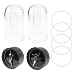 16 untsi plastikust blenderikannud Segamisterade komplekt Blenderi varuosad Tihendid Magic 250W MB1001 seeria blenderile white
