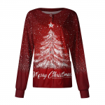 Naiste vabaaja pikkade varrukatega &uuml;he n&ouml;&ouml;biga j&otilde;ulutr&uuml;kiga kaitsekarakteriga kampsun XXL punane