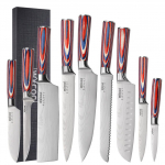5Cr15MOV roostevabast terasest peakoka kirves Damascus mustriga k&ouml;&ouml;ginoad Jaapani Santoku nugade komplekt kasulik viilutusvahend 9PCS