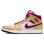 Air Jordan 1 Mid Light Curry Cardinal Red Meeste Tossud Pruun Valge-Onyx Valge 554724-201 41