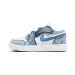 Air Jordan 1 Low ALT PS Pestaud teksari Laste tossud Valge Hollandi-sinine DM8948-100 28