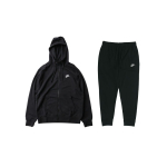 Nike &uuml;hev&auml;rviline logotr&uuml;kiga lukuga kapuutsiga jakk ja soonikutega dressip&uuml;ksid komplekt Meeste spordir&otilde;ivad Must BV2649-010+BV2763-010 M