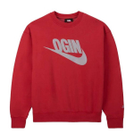 Nike X Nigo koost&ouml;&ouml; S&uuml;gis/Talv 2024 &Uuml;mmarguse kaelusega Kirjaga Vabaaja Pikkade varrukatega dressipluus Meeste dressipluus Punane FV5942-687 S