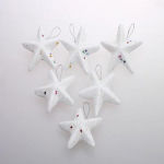 Riputa &uuml;les j&otilde;ulupuu ripats Decor Peo vaht White Star Pentagram rippuv ornament 6tk/12tk 6cm-6pcs