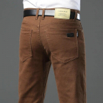Meeste br&auml;nd Kvaliteetsed teksad Mood vabaaja klassikaline stiil Slim Fit p&uuml;ksid Meeste br&auml;nd Advanced Stretch sirged p&uuml;ksid, suur suurus 32 pruun