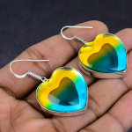 Bi-Color Tourmaline gemstone 925 Sterling Silver Jewelry Earring 1.81