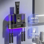 Intelligent Steriliseeriv Desinfitseeriv Hambaharjahoidja 2 Tassi Hambapasta Dosaator Seinale Paigaldatav Vannitoatarvikud