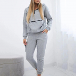 Naiste moodne kaheosaline &uuml;hev&auml;rviline pikkade varrukatega dressipluus ja p&uuml;ksid vabaaja komplekt XL roheline