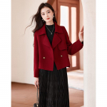 Sishuinianhua Women's Short Wool Blend Coat M