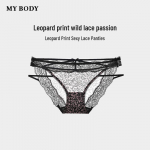 mybody Women's Leopard Print Lace Briefs M