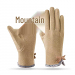 SIYUTANG Women's Bowknot German Velvet Touchscreen Gloves