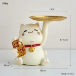 Loominguline sisekujundus Lucky Cat Tray Kodusisustus Aksessuaarid Toa lauaarvuti kommide suupistete hoiualus Vaigu loomakuju kingitus