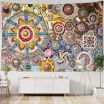 India boheemlaste seinavaibad seinarippuvad Mandala riidest seinavaibad 3D Jade Boho kodukaunistused elutoa taustaga seinariidest tekk W150xH100cm