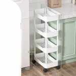 Mobiilne hoiuriiul Vahevahe riiul K&ouml;&ouml;k hoiuriiul Vannitoa hoiurest K&uuml;lmkapi k&uuml;lg&otilde;mblusviimistlemisrest 4 Layer 40*20*91cm valge