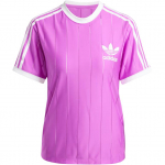 Adidas Originals Adicolor 3-triibuline pinstripe T-s&auml;rk v&auml;rvilise blokklogo tr&uuml;kiga Mugav lihtne triibuline &uuml;mmarguse kaelusega l&uuml;hikeste varrukatega T-s&auml;rk IY7225 S