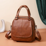 Suure mahutavusega 2-kihiline naiste seljakott Moodne seljakott Naiste pehmest PU-nahast kotid Kvaliteetne multifunktsionaalne seljakoti disainer One Size pruuni suhkru v&auml;rv