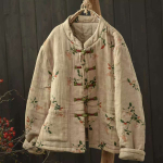 Johnature Naiste Vintage Prindiga Lillelised Jakid Seisva Kraega Pikad Varrukad S&uuml;gismantlid N&ouml;&ouml;biga Taskud Soojad Taskud Jakid One Size