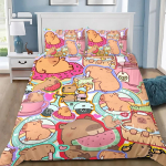 Kapibaara Tekikate Komplekt 3D Dekor Armas Tr&uuml;kk Mugav Komplekt Tume Stiil Hingav Voodipesu Teismelistele Lastele 135x200cm beige