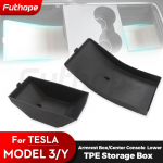 Futhope TPE Lower Storage Box For Tesla Model 3 model Y 21-23 Central Armrest box Center Console Interior Decoration Accessories Central Box Black