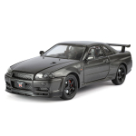 1/24 Nissan GTR R34 Skyline S&uuml;sinikkiust Versioon Sportauto Sulamist Valatud Mudelauto V&auml;liskollektsiooni N&auml;itusekaunistus Kingitused must