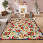 Vintage lilleline vaip Etniline maksimalistlik elutoavaip kabineti, magamistoa, terrassi jne jaoks Kodukaunistusvaip libisemiskindel plekkikindel 80x120cm white