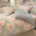 100% puuvillane luksuslik lilleline voodipesukomplekt 3-osaline, tekikotikomplekt 1 tekikott 2 padjap&uuml;&uuml;ri, &uuml;ksik/kahepoolne/200x200/220x240 150x200cm(59x79 in)
