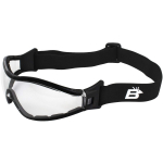 Birdz Eyewear Boogie Mootorratta Spordi- ja Langevarjuprillid Polsterdatud Must Raam L&auml;bipaistva Klaasiga Udumisvastased Z87.1 Adult