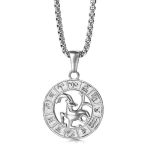 H&otilde;bedane 12 T&auml;htkuju Ripats Kaelakee Naistele Meestele Roostevabast terasest T&auml;htkuju ehted Kingitused 18inch (45cm) Chain gray