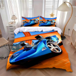 Tekikott Padjap&uuml;&uuml;r Voodipesukomplekt T&auml;iskasvanud Poiss T&uuml;druk Magamistoa Kaunistus Laste Kingitus &Uuml;heinimese Kaheinimese Suur Suurus Kuum W-Wheels Autod US Twin 173x218cm