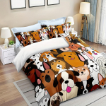 Koertekate Koer Armastan Koeri Voodipesukomplektid Tekikate Lastele Poistele T&uuml;drukutele Kawaii Loomad Multikas Tekikate Magamistoa Dekoor 90X200cm