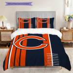Chicago Bears Muster Voodipesu Tekikott Komplekt Tekikoti Kate Padjap&uuml;&uuml;r Kodu Kaunistus S&uuml;nnip&auml;evakingitus (1 * tekikott + 2 * padjap&uuml;&uuml;ri, ilma s&uuml;damikuta) 135x200cm black