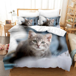 3D Prindi Naljakad Koerad Voodipesu Komplekt Koera Tekikott Komplekt Kahekohaline King Queen &Uuml;hekohaline Armas Loomade Disain Kohandatud Voodipesu EU Twin 135x200cm gray