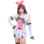 Kizuna AI Cosplay Halloween VTuber Algkost&uuml;&uuml;m koos parukaga [Milky Time] (L) valge