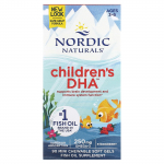 Nordic Naturals, DHA lastele, vanuses 3 kuni 6 aastat, maasikamaitseline, 90 n&auml;rimisk&otilde;lblikku minipehmekapslit