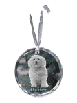 Havanese, Havanese Cuban Bichon - crystal bauble with a photo, dog photo in crystal, personalized Christmas tree ornament by Art-Dog brand puhas
