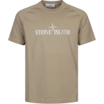 Stone Island Logo Prindiga &Uuml;mmarguse Kaelusega L&uuml;hikeste Varrukatega T-s&auml;rk Meeste Topid Helepruun K1S152100020S0081V009A M gray