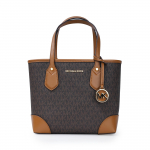Michael Kors MK Eva Monogram Vintage Nahast T&otilde;mblukuga K&auml;ekott Naiste T&otilde;mblukuga K&auml;ekott Tume Pruun 30F9GV0T1B-252 Basic Set (Bag+Dust Bag)