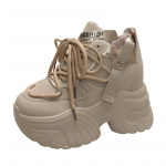 Uued paksud naiste tossud, sisemised nahast vabaajajalatsid, valged naiste kingad, platvormiga tossud, naiste Zapatillas Mujer 34 khaki