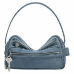 Acne Studios Camero Party H&otilde;bedane Metallist Riistad Vasikanahast &Otilde;lakott Naiste k&auml;ekotid Teksasinine C10284-822 Basic Set (Bag+Dust Bag)
