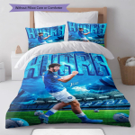 SSC Napoli Mustriga Voodipesu Tekikomplekt Tekikate Padjap&uuml;&uuml;r Kodu Kaunistus S&uuml;nnip&auml;evakingitus (1 * tekikott + 2 * padjap&uuml;&uuml;ri, ilma s&uuml;damikuta) 135x200cm