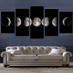 5 tk l&otilde;uasmaali Kuu faasid plakat Dekoratsioon Prinditud elutuppa Tapeet Magamistuba Moodne moodulp&otilde;hine kodu kaunistus 40X60 40X80 40X100CM black