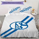 FC Schalke 04 Muster Voodipesu komplekt Tekikate Padjap&uuml;&uuml;r Kodu kaunistus S&uuml;nnip&auml;evakingitus (1 * tekikott + 2 * padjap&uuml;&uuml;ri ilma s&uuml;damikuta)50 135x200cm