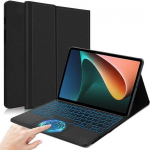 Kaitse&uuml;mbris Xiaomi Pad 7/7 Pro 11,2-tollisele (2025. aasta) eemaldatava ingliskeelse puuteplaadiga klaviatuuriga must