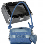 DIOR kott [Kohandatud kosmeetikakott] NR Denim Sweetheart Denim Elegantne Rafineeritud Klassikaline Retro T&ouml;&ouml;stuslik Vana Oks&uuml;datsioon Cowboy Sweetheart-Must Kingikarbis must