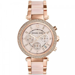 Michael Kors MK5896 Parker Kronograaf Naiste K&auml;ekell Roosa Kuld 39mm Heleroosa