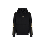 Emporio Armani FW23 EA7 Seeria Logo Prindiga T&otilde;mblukuga Tasku Kapuutsiga Dressipluus Meeste dressipluus Must 6RPM06-PJ16Z-0208 M black